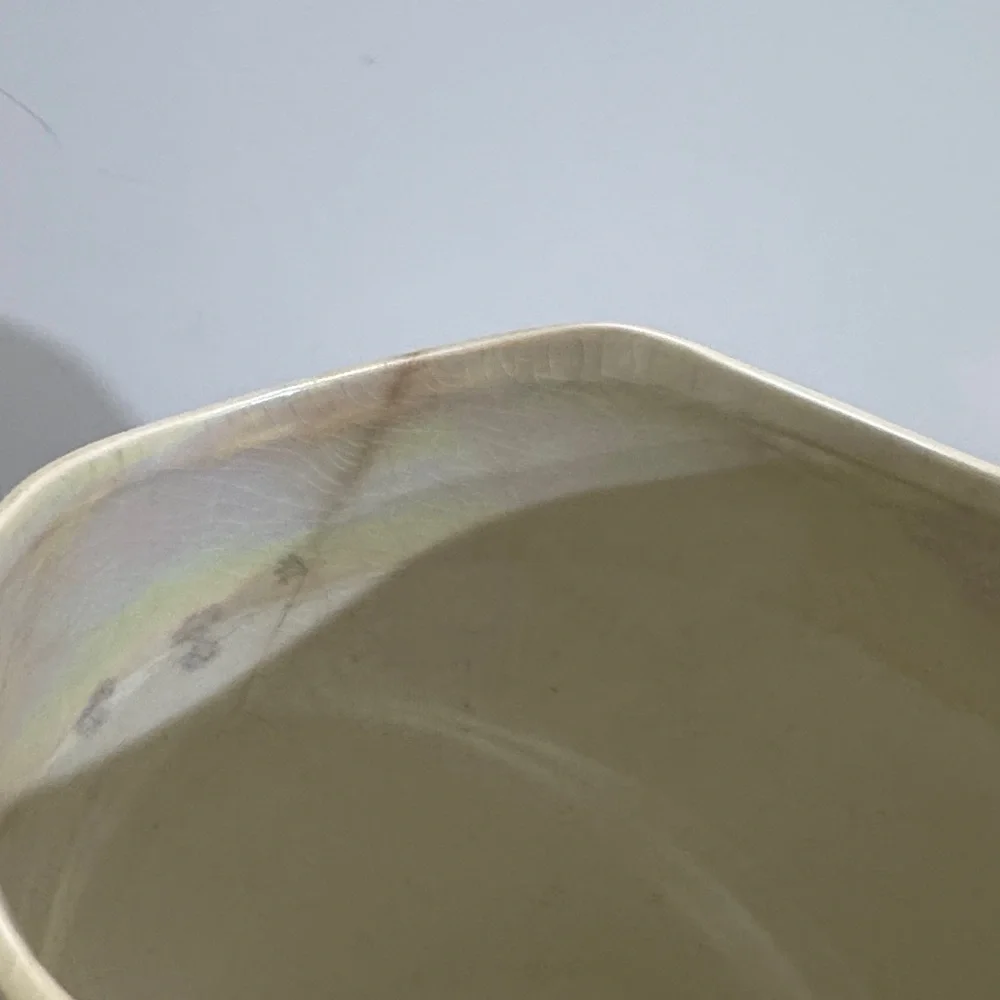 VTG ROYAL WINTON GRIMWADES ENGLAND PINK FLORAL FOOTED VASE IRIDESCENT LUSTREWARE